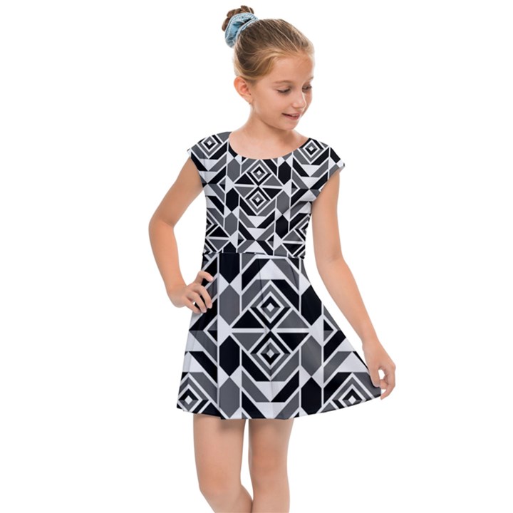 Graphic Design Decoration Abstract Seamless Pattern Kids  Cap Sleeve Dress