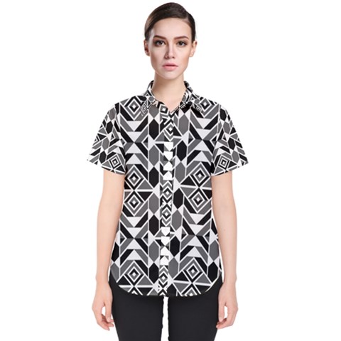 Graphic Design Decoration Abstract Seamless Pattern Women s Short Sleeve Shirt by Vaneshart