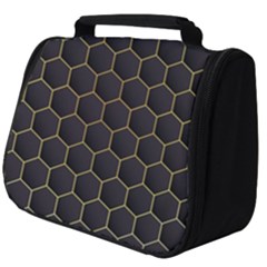 Hexagon Black Background Full Print Travel Pouch (big) by Vaneshart