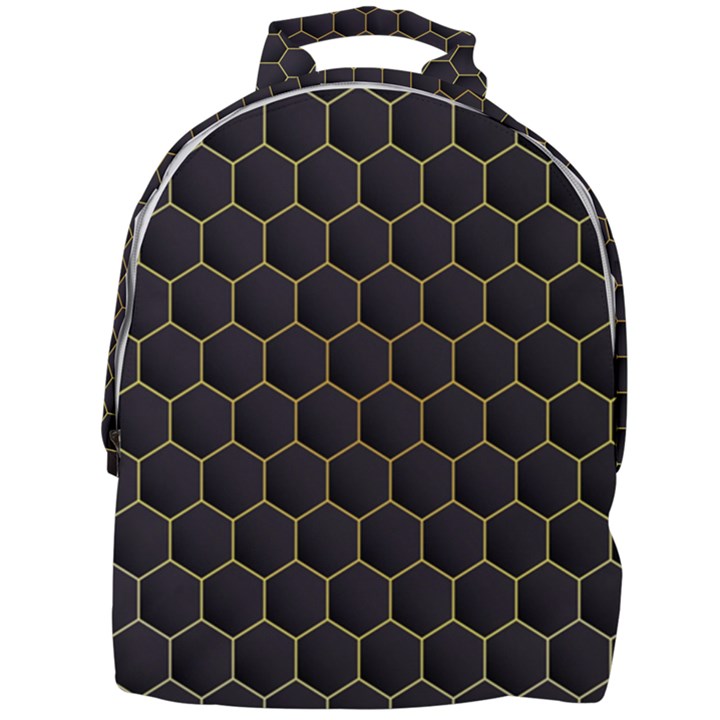 Hexagon Black Background Mini Full Print Backpack