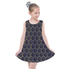 Hexagon Black Background Kids  Summer Dress