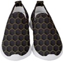 Hexagon Black Background Kids  Slip On Sneakers View1