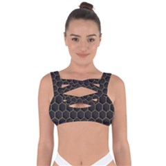 Hexagon Black Background Bandaged Up Bikini Top