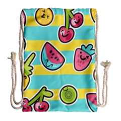 Summer Fruits Patterns Drawstring Bag (large)