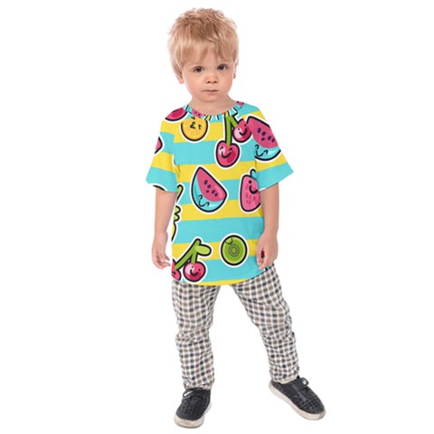 Summer Fruits Patterns Kids  Raglan Tee by Vaneshart