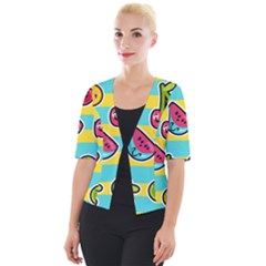 Summer Fruits Patterns Cropped Button Cardigan by Vaneshart