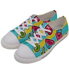 Summer Fruits Patterns Women s Low Top Canvas Sneakers by Vaneshart