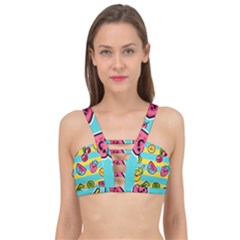 Summer Fruits Patterns Cage Up Bikini Top