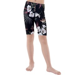 Beautiful Artistic Dark Tropical Pattern Kids  Mid Length Swim Shorts by Vaneshart