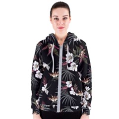 Beautiful Artistic Dark Tropical Pattern Women s Zipper Hoodie by Vaneshart