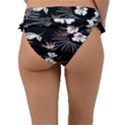 Beautiful Artistic Dark Tropical Pattern Frill Bikini Bottom View2