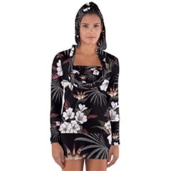 Beautiful Artistic Dark Tropical Pattern Long Sleeve Hooded T-shirt by Vaneshart