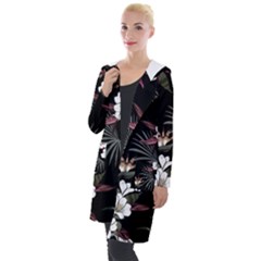 Beautiful Artistic Dark Tropical Pattern Hooded Pocket Cardigan by Vaneshart