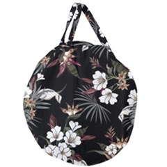 Beautiful Artistic Dark Tropical Pattern Giant Round Zipper Tote by Vaneshart