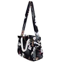 Beautiful Artistic Dark Tropical Pattern Rope Handles Shoulder Strap Bag by Vaneshart