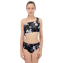 Beautiful Artistic Dark Tropical Pattern Spliced Up Two Piece Swimsuit by Vaneshart