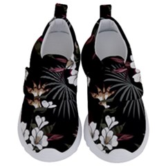 Beautiful Artistic Dark Tropical Pattern Kids  Velcro No Lace Shoes by Vaneshart