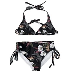 Beautiful Artistic Dark Tropical Pattern Kids  Classic Bikini Set by Vaneshart