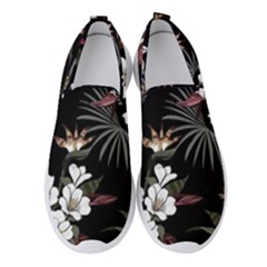 Beautiful Artistic Dark Tropical Pattern Women s Slip On Sneakers by Vaneshart