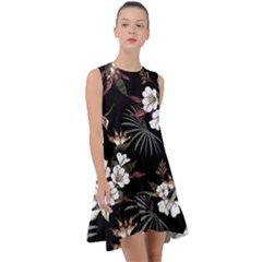 Beautiful Artistic Dark Tropical Pattern Frill Swing Dress by Vaneshart