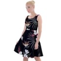 Beautiful Artistic Dark Tropical Pattern Knee Length Skater Dress View1