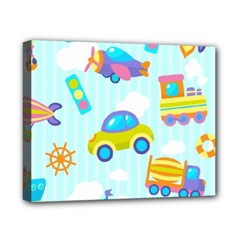 Transport Toy Seamless Pattern Canvas 10  X 8  (stretched) by Vaneshart