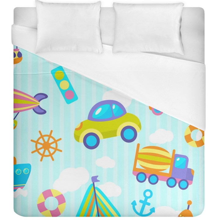 Transport Toy Seamless Pattern Duvet Cover (King Size)