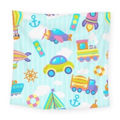 Transport Toy Seamless Pattern Square Tapestry (large) by Vaneshart