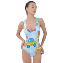 Transport Toy Seamless Pattern Side Cut Out Swimsuit