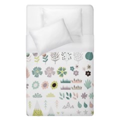 Cute Flowers Plants Big Collection Duvet Cover (single Size) by Vaneshart