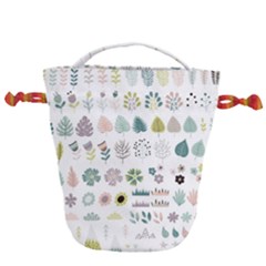 Cute Flowers Plants Big Collection Drawstring Bucket Bag by Vaneshart