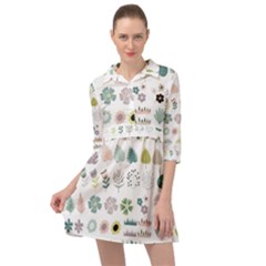 Cute Flowers Plants Big Collection Mini Skater Shirt Dress