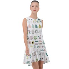 Cute Flowers Plants Big Collection Frill Swing Dress