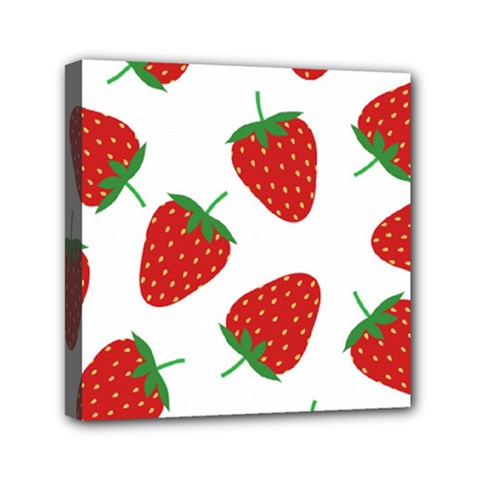 Seamless Pattern Fresh Strawberry Mini Canvas 6  X 6  (stretched) by Vaneshart