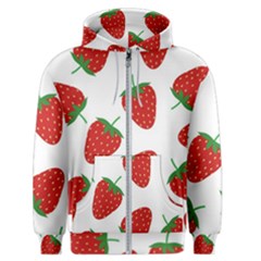 Seamless Pattern Fresh Strawberry Men s Zipper Hoodie