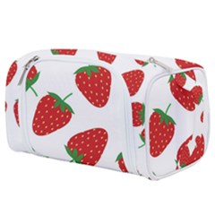 Seamless Pattern Fresh Strawberry Toiletries Pouch