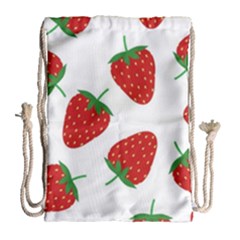 Seamless Pattern Fresh Strawberry Drawstring Bag (large) by Vaneshart