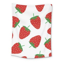 Seamless Pattern Fresh Strawberry Medium Tapestry by Vaneshart