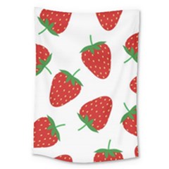 Seamless Pattern Fresh Strawberry Large Tapestry by Vaneshart