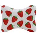 Seamless Pattern Fresh Strawberry Velour Seat Head Rest Cushion View1