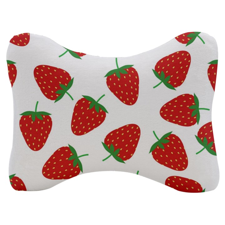 Seamless Pattern Fresh Strawberry Velour Seat Head Rest Cushion