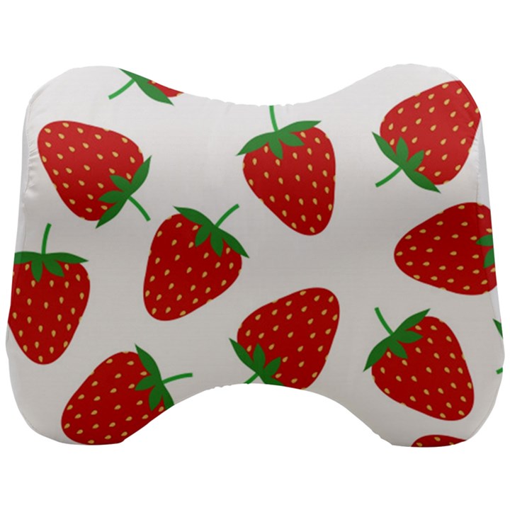 Seamless Pattern Fresh Strawberry Head Support Cushion