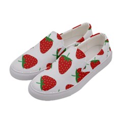 Seamless Pattern Fresh Strawberry Women s Canvas Slip Ons by Vaneshart