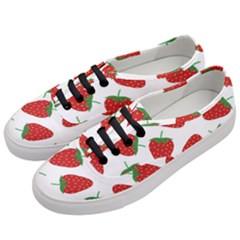 Seamless Pattern Fresh Strawberry Women s Classic Low Top Sneakers by Vaneshart