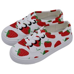 Seamless Pattern Fresh Strawberry Kids  Classic Low Top Sneakers by Vaneshart