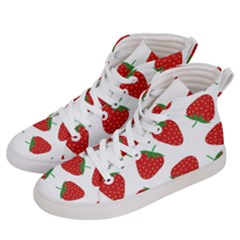 Seamless Pattern Fresh Strawberry Men s Hi-top Skate Sneakers by Vaneshart