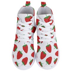 Seamless Pattern Fresh Strawberry Women s Lightweight High Top Sneakers by Vaneshart