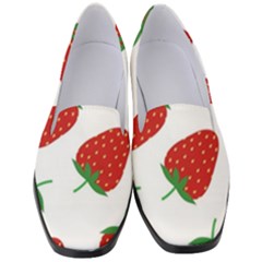 Seamless Pattern Fresh Strawberry Women s Classic Loafer Heels