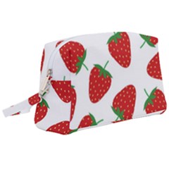 Seamless Pattern Fresh Strawberry Wristlet Pouch Bag (large) by Vaneshart