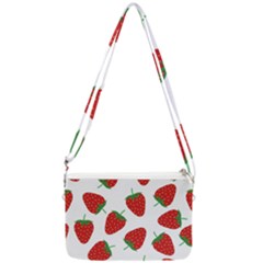 Seamless Pattern Fresh Strawberry Double Gusset Crossbody Bag